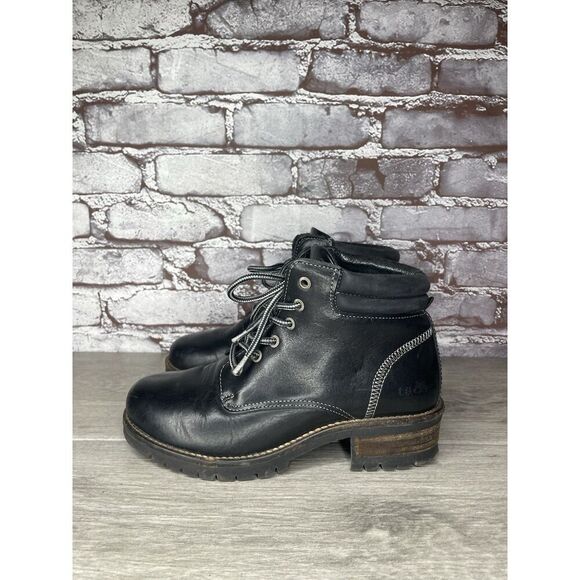 TAOS Footwear Black Leather Lace Up Ankle Combat Boots Women Sz 7.5M US/38EU - Picture 13 of 16